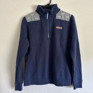 Vineyard Vines Womens XS 1/4 Zip Pullover Sweatshirt Mock Neck Navy Blue